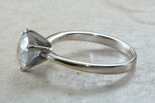 Load image into Gallery viewer, Salt and Pepper natural 1.44 carat diamond set solitaire ring, 18ct white gold, very quirky ring with this very off the beat large diamond