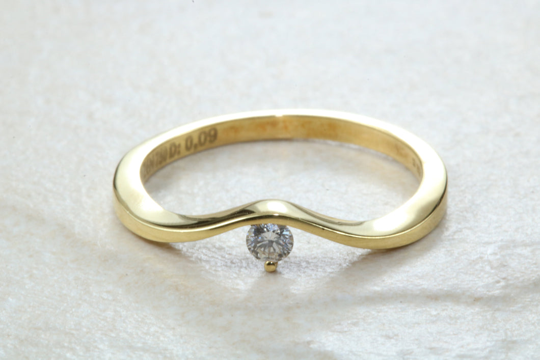 Very very dainty natural diamond set ring, small round diamond in solid 18ct yellow gold. Perfect as promise ring,enagement ring, ideal gift