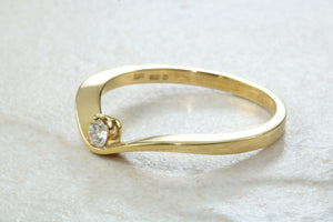 Very very dainty natural diamond set ring, small round diamond in solid 18ct yellow gold. Perfect as promise ring,enagement ring, ideal gift