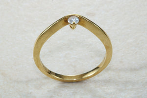 Very very dainty natural diamond set ring, small round diamond in solid 18ct yellow gold. Perfect as promise ring,enagement ring, ideal gift