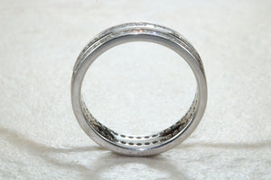 Very Dressy Band Full Circle set with Two Rows of Square Diamonds