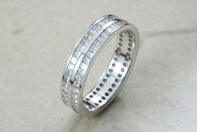 Load image into Gallery viewer, Very Dressy Band Full Circle set with Two Rows of Square Diamonds