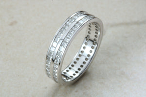 Very Dressy Band Full Circle set with Two Rows of Square Diamonds