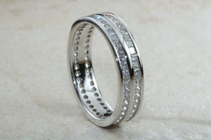 Very Dressy Band Full Circle set with Two Rows of Square Diamonds