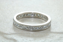 Load image into Gallery viewer, Full circle set Diamond Eternity Ring set with Square Princess cut Diamonds