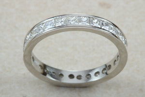 Full circle set Diamond Eternity Ring set with Square Princess cut Diamonds