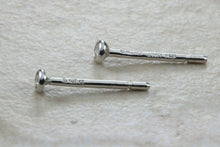 Load image into Gallery viewer, Very tiny and simple everyday diamond solitaire stud earings,natural round diamonds in white gold,no claws and very smooth to the touch