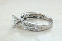 Load image into Gallery viewer, Stunning Charles and Colvard One carat Forever One Mossainte with natural diamonds set in this beautiful 18ct white gold ring