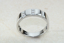 Load image into Gallery viewer, Gents natural Diamond set band, solid 9ct white gold, ideal diamond set wedding band or diamond set dress ring