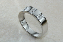 Load image into Gallery viewer, Gents natural Diamond set band, solid 9ct white gold, ideal diamond set wedding band or diamond set dress ring