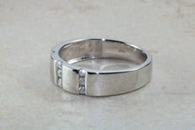 Load image into Gallery viewer, Gents natural Diamond set band, solid 9ct white gold, ideal diamond set wedding band or diamond set dress ring