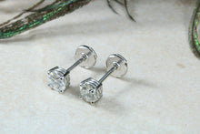 Load image into Gallery viewer, One carat Diamond set Solitaire Stud Earrings