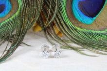 Load image into Gallery viewer, One carat Diamond set Solitaire Stud Earrings