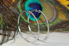 Load image into Gallery viewer, Very large 50 mm Round Diamond set Hoop Earrings Made From Best 950 Grade Platinum