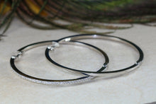 Load image into Gallery viewer, Very large 50 mm Round Diamond set 18ct White Gold Hoop Earrings
