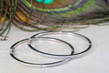 Load image into Gallery viewer, Very large 50 mm Round Diamond set Hoop Earrings Made From Best 950 Grade Platinum