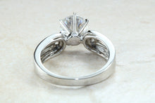 Load image into Gallery viewer, Stunning Charles and Colvard One carat Forever One Mossainte with natural diamonds set in this beautiful 18ct white gold ring