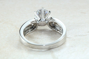 Stunning Charles and Colvard One carat Forever One Mossainte with natural diamonds set in this beautiful 18ct white gold ring
