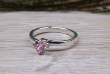 Load image into Gallery viewer, Pink Sapphire C Z set Silver Ring