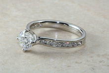 Load image into Gallery viewer, Shoulder set Diamond Engagement Ring