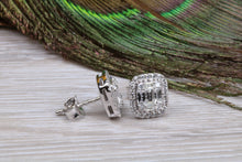 Load image into Gallery viewer, Very Dressy Diamond Cluster set 18ct White Gold Stud Earrings