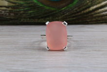 Load image into Gallery viewer, Large 14 carat Pink Chalcedony set White Gold Ring
