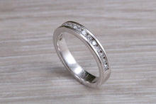 Load image into Gallery viewer, Half carat Round cut Diamonds Chanel set Ring, Available in your Choice of Precious Metals