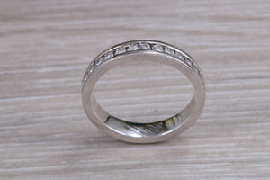 Half carat Round cut Diamonds Chanel set Ring, Available in your Choice of Precious Metals