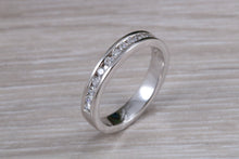 Load image into Gallery viewer, Half carat Round cut Diamonds Chanel set Ring, Available in your Choice of Precious Metals