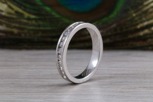 Half carat Round cut Diamonds Chanel set Ring, Available in your Choice of Precious Metals