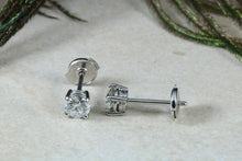 Load image into Gallery viewer, One carat Diamond set Solitaire Stud Earrings