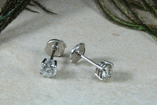 Load image into Gallery viewer, One carat Diamond set Solitaire Stud Earrings