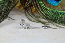 Load image into Gallery viewer, One carat Diamond set Solitaire Stud Earrings