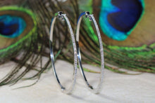 Load image into Gallery viewer, Very large 50 mm Round Diamond set Hoop Earrings Made From Best 950 Grade Platinum