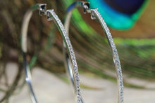 Load image into Gallery viewer, Very large 50 mm Round Diamond set Hoop Earrings Made From Best 950 Grade Platinum