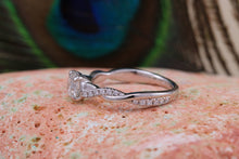 Load image into Gallery viewer, Beautiful Charles and Colvard Mossainte with natural diamonds platinum engement ring,best Forever One grade Diamond