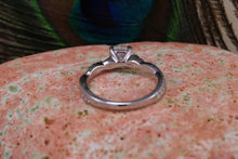 Load image into Gallery viewer, Beautiful Charles and Colvard Mossainte with natural diamonds platinum engement ring,best Forever One grade Diamond