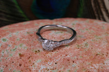 Load image into Gallery viewer, Beautiful Charles and Colvard Mossainte with natural diamonds platinum engement ring,best Forever One grade Diamond