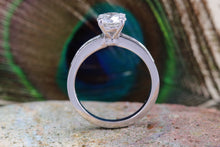Load image into Gallery viewer, Gorgeous Charles and Colvard Mossainte with natural diamonds platinum engement ring,best Forever One grade Diamond