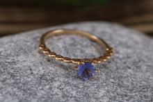 Load image into Gallery viewer, Dainty set of Three Tanzanite, Ruby and Emerald set Rings