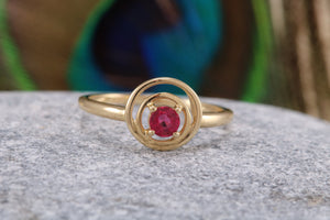 Dainty Round cut Ruby Ring