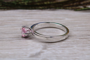 Pink Sapphire C Z set Silver Ring