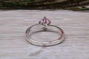 Pink Sapphire C Z set Silver Ring