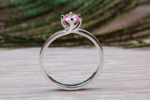 Load image into Gallery viewer, Pink Sapphire C Z set Silver Ring