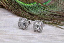 Load image into Gallery viewer, Very Dressy Diamond Cluster set 18ct White Gold Stud Earrings