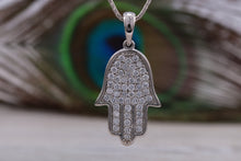 Load image into Gallery viewer, 1.25 carats Diamond set Hamsa Necklace in Platinum