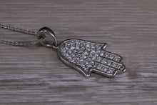Load image into Gallery viewer, 1.25 carats Diamond set Hamsa Necklace in Platinum