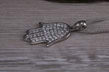 Load image into Gallery viewer, 1.25 carats Diamond set Hamsa Necklace in Platinum