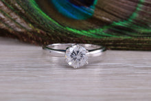 Load image into Gallery viewer, Sterling Silver cubic zirconia set one carat solitaire