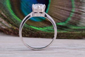 Sterling Silver cubic zirconia set one carat solitaire
